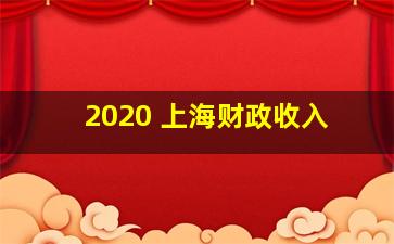 2020 上海财政收入